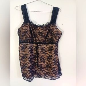 Lacey black tank top